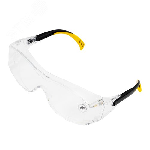 Изображение товара Очки защитные открытые, поликарбонатные, увеличенная прозрачная линза, регулируемые дужки (шт)