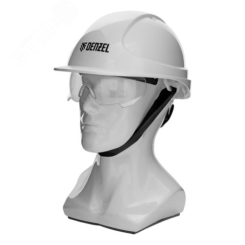 Изображение товара Каска защитная ударопр. Форвард (К-05),ABS/PC,комплект со встроен.очк.ОЧК-05 Форвард,белая (шт)