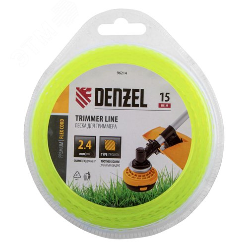 Изображение товара Леска для триммера зубчатый квадрат, 2,4мм х 15м, блистер FLEX CORD (шт)