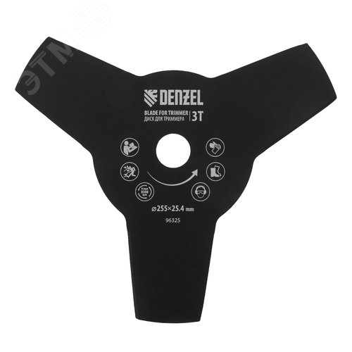 Изображение товара Диск для триммера, 255 х 25,4 толщина 1,6 мм, 3 лезвия (шт)