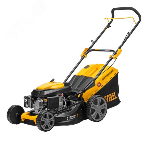 Изображение товара Газонокосилка бензиновая GLD-460, 146 куб.см., шир. 46 см, ручн., 7 уров., травосб. 50 л (шт)