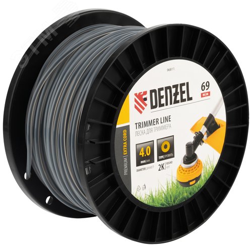 Изображение товара Леска для триммера двухкомпонентная круглая, 4,0мм х 69м, на DIN катушке EXTRA CORD (шт)