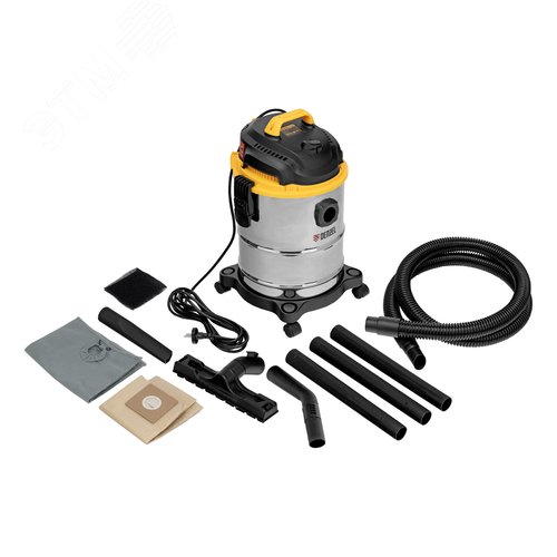 Изображение товара Пылесос строительный SVC15, 1200 Вт, бак 15 л, шланг 2 м (шт)