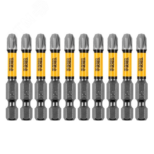 Набор бит торсионных PZ3x50 мм, лазерная обработка шлица, сталь S2, 10 шт. - фото 1