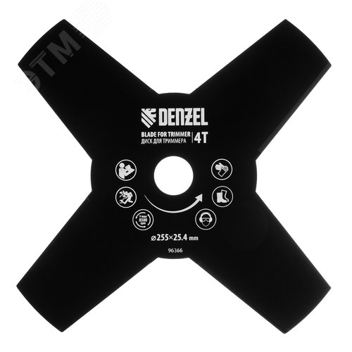 Изображение товара Диск для триммера, 255 х 25,4, толщина 1,6 мм, 4 лезвия (шт)