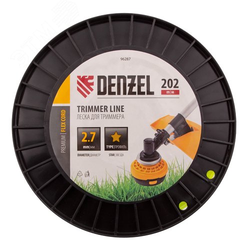 Изображение товара Леска для триммера звезда, 2,7мм х 202м, на DIN катушке FLEX CORD (шт)