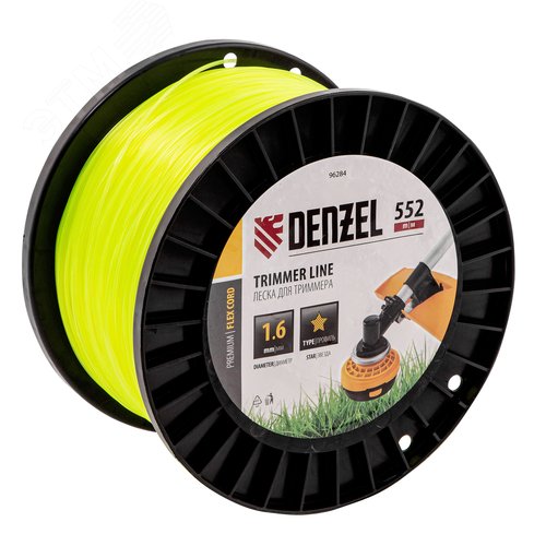 Изображение товара Леска для триммера звезда, 1,6мм х 552м, на DIN катушке FLEX CORD (шт)