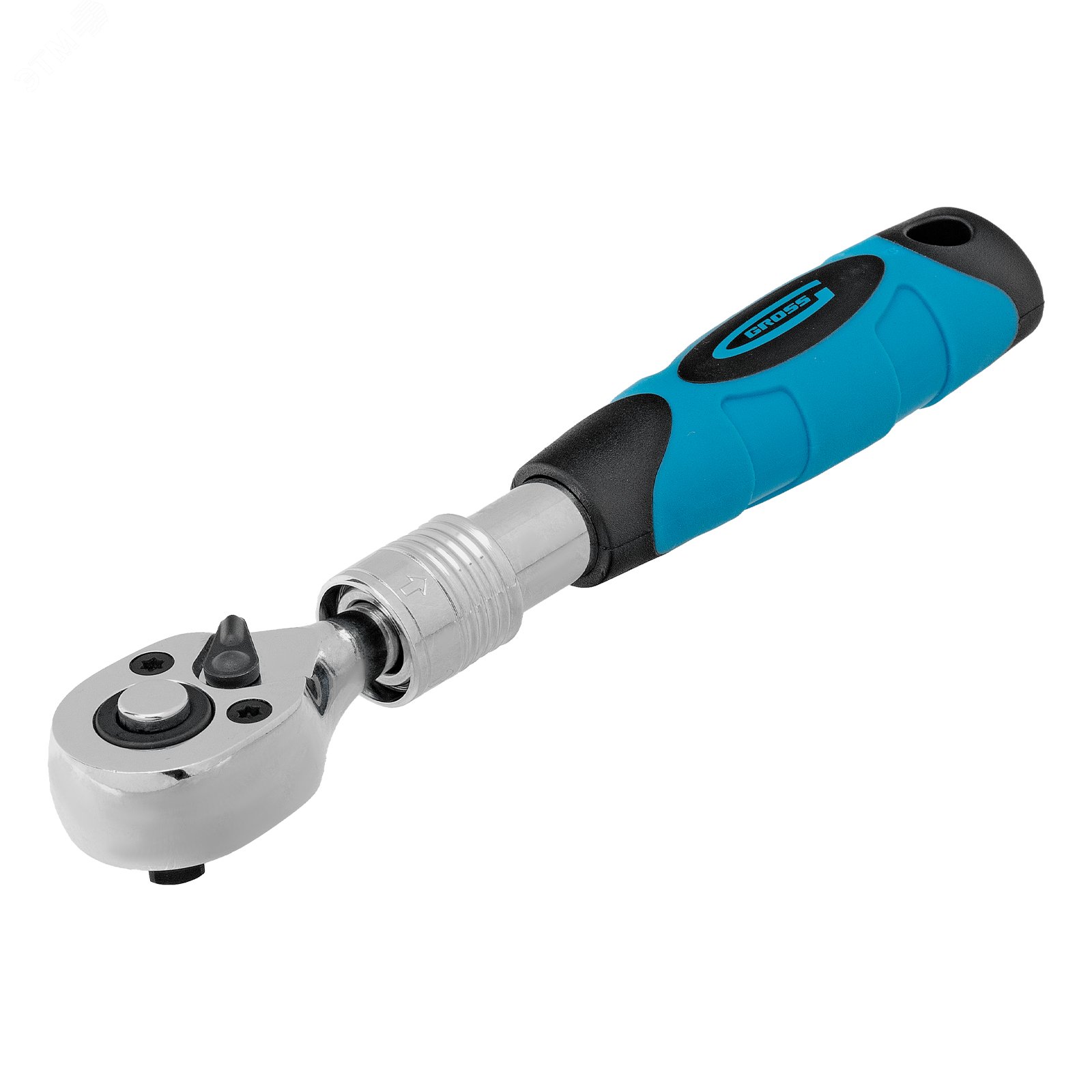 Изображение товара Трещоточный ключ Gross 14074, 150-200 мм, CrV, 1/4", хром, быстрый сброс