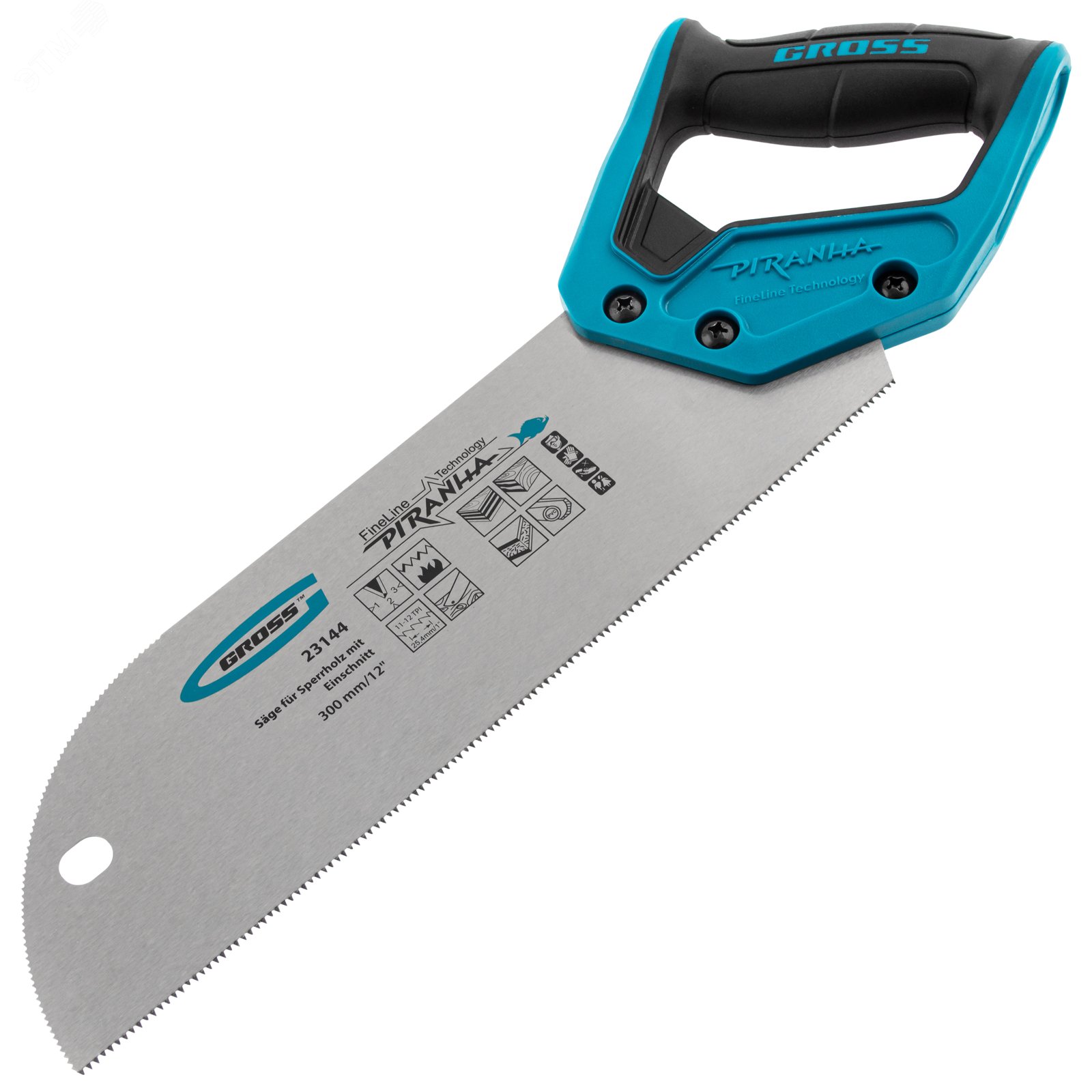 Изображение товара Пила для фанеры PIRANHA 300 мм 11-12 TPI с калеными зубьями и запилом