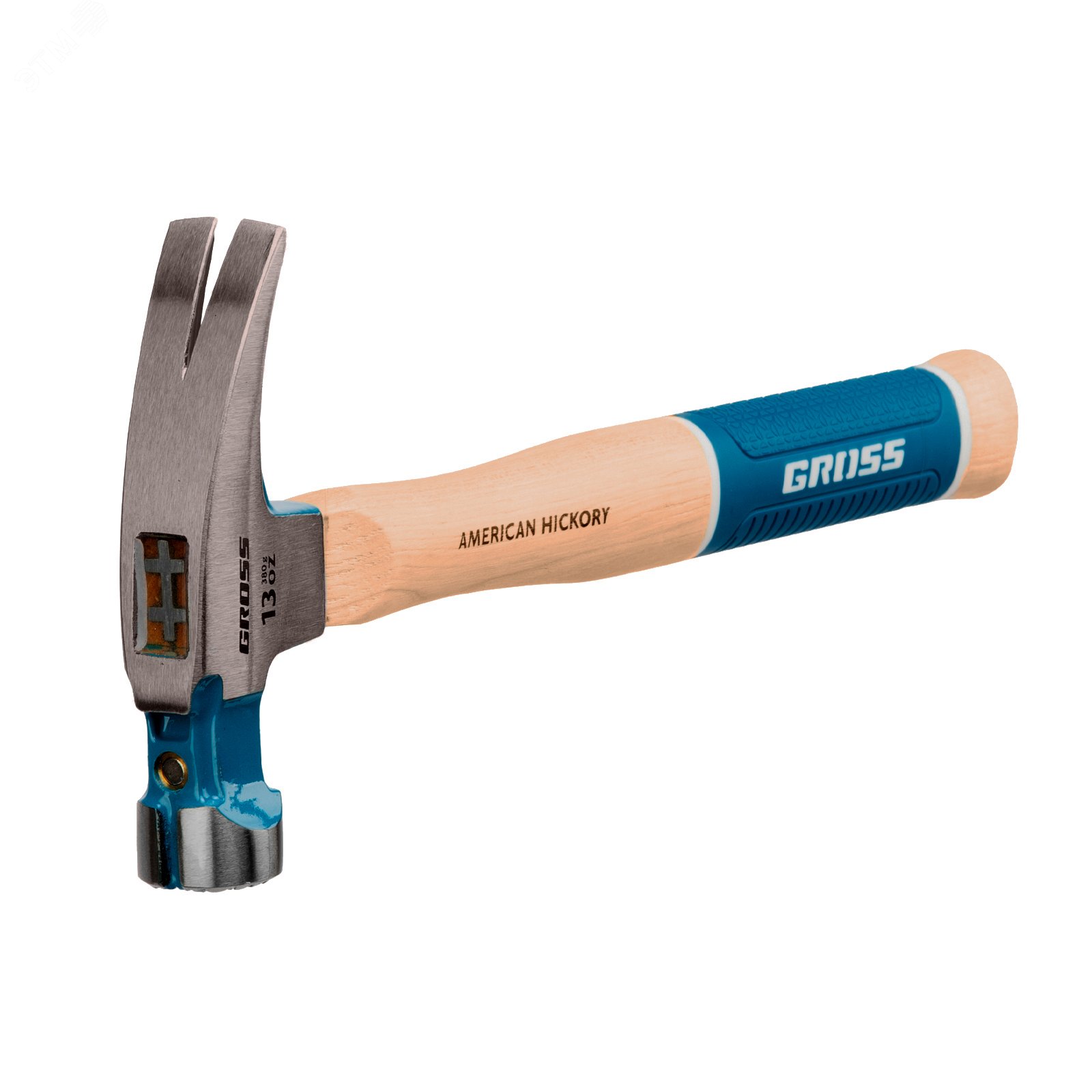 Изображение товара Молоток-гвоздодер 380 г с магнитом и рукояткой American Hickory