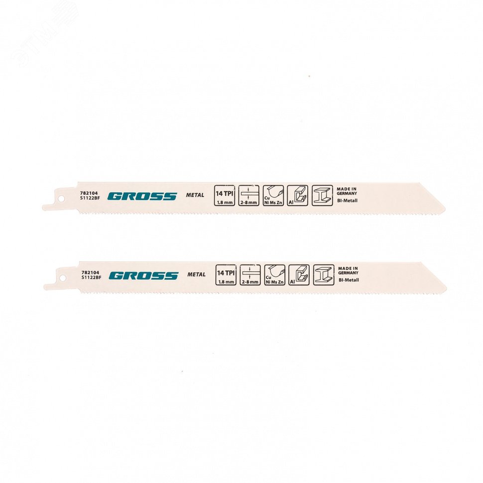 Изображение товара Полотна по металлу для сабельной пилы GROSS 4416 - S1122BF 2 шт