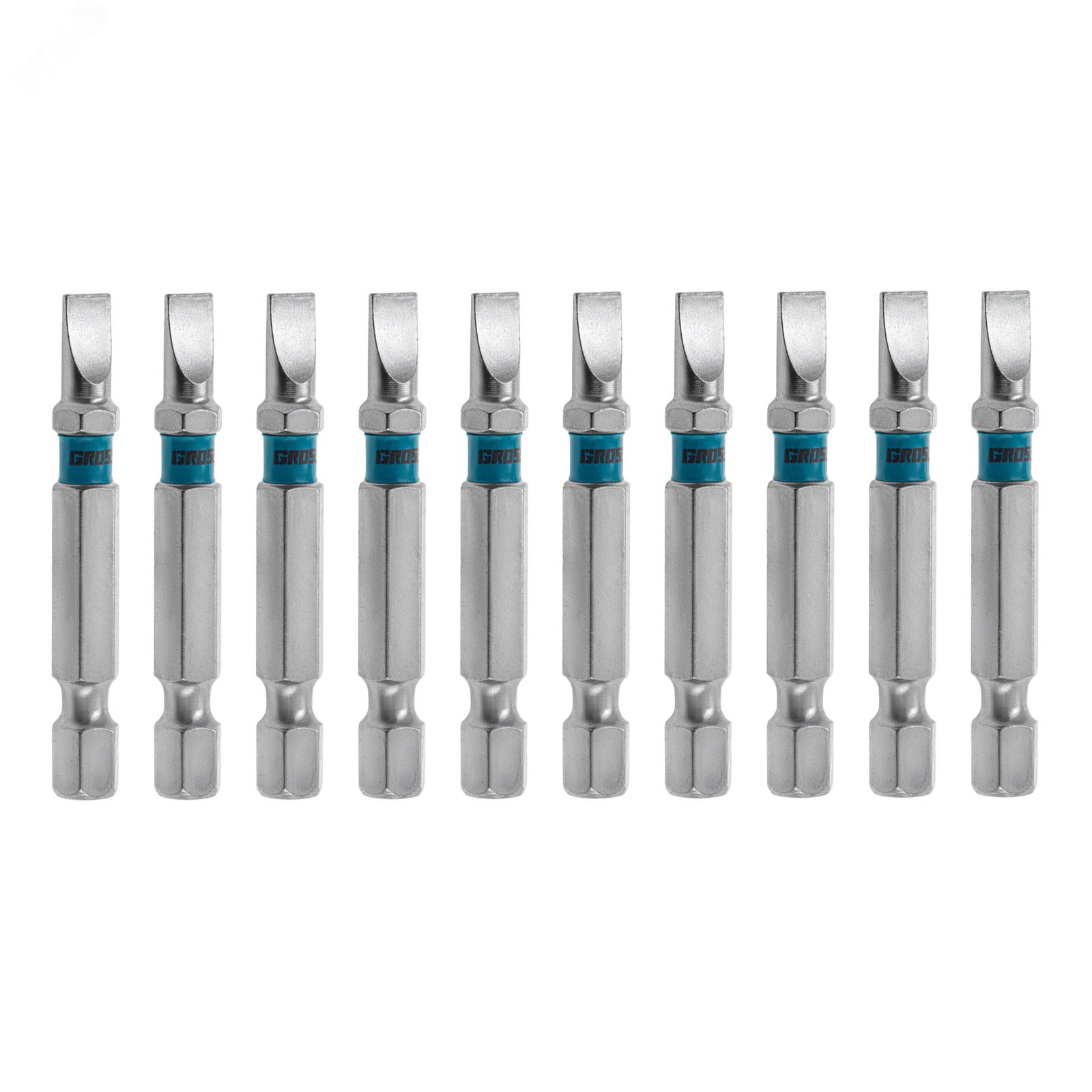 Изображение товара Набор бит SL5,0х50 10 шт из стали S2 с магнитным наконечником