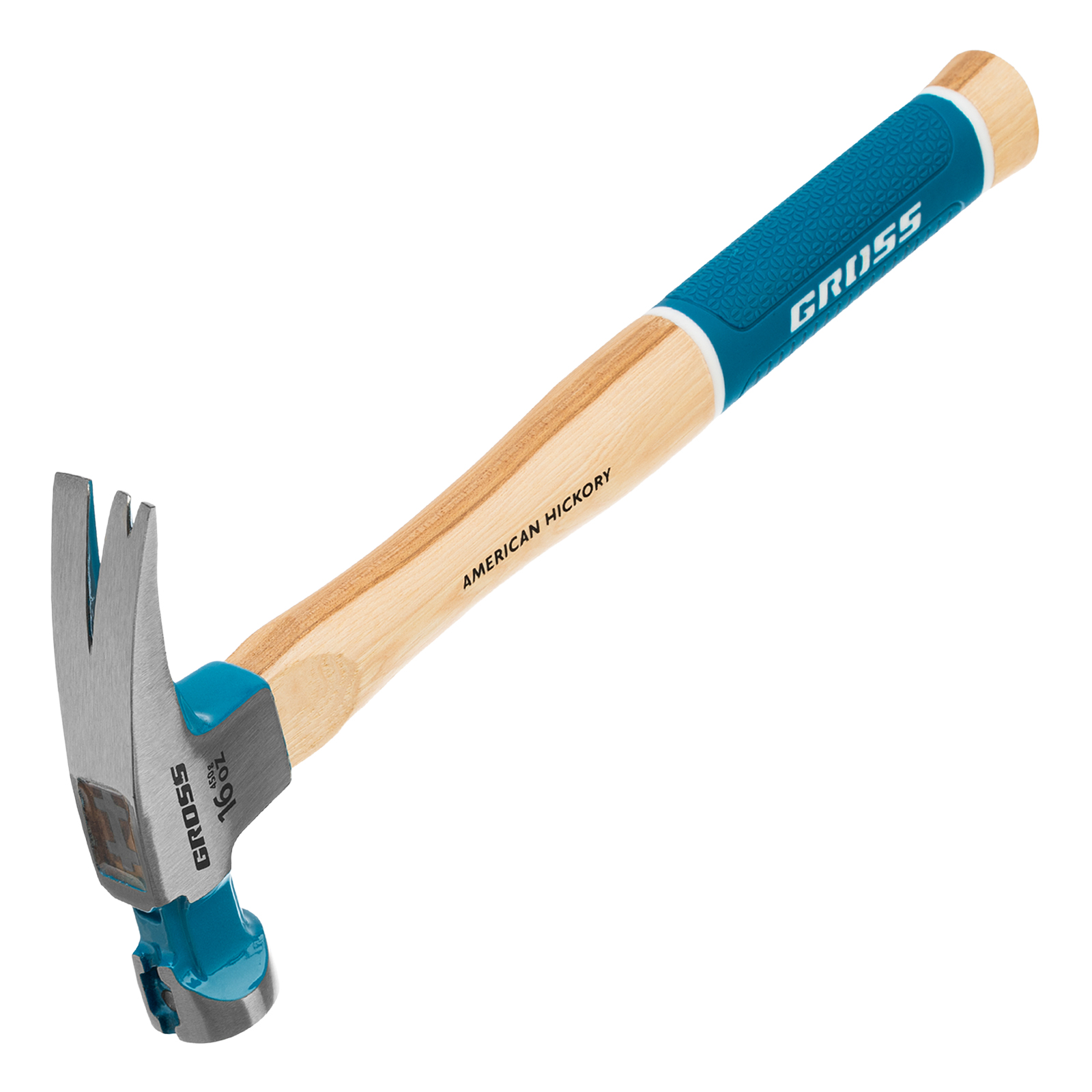 Молоток-гвоздодер,450 г, угол 75, магнит, обрезиненная рукоятка AMERICAN HICKORY