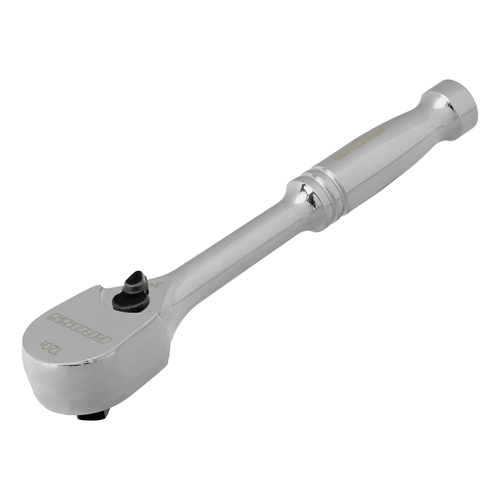 Ключ-трещотка 1/4', CrV, 120 зубьев, цельнометаллический, хром