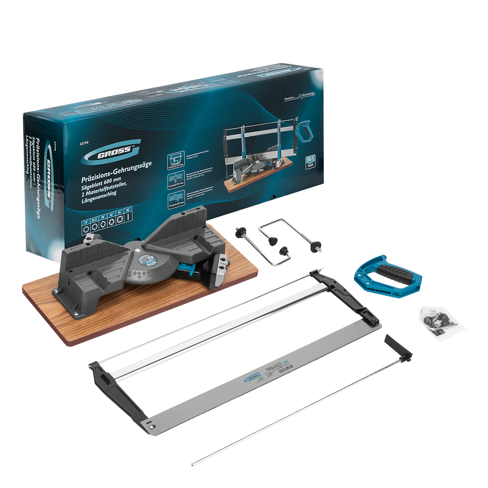 Стусло прецизионное, двухплоскостное, пила - 600 мм, 2 прижимн. струбцины, огранич. упор