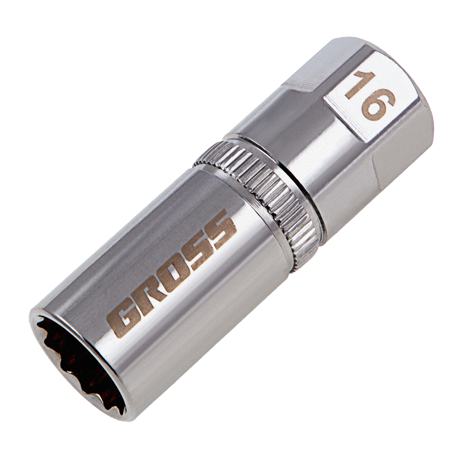 Головка торцевая свечная, магнитная,12-гранная, 16 мм, под квадрат 1/2'