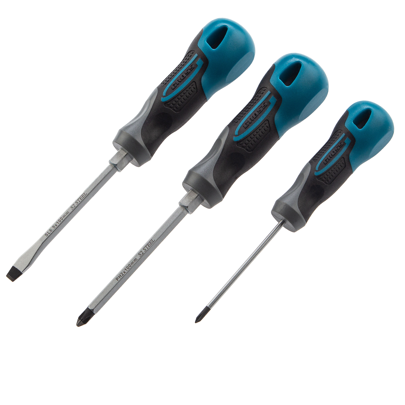 Набор отвёрток, 3 шт., PH + SL, S2, 3к рукоятка