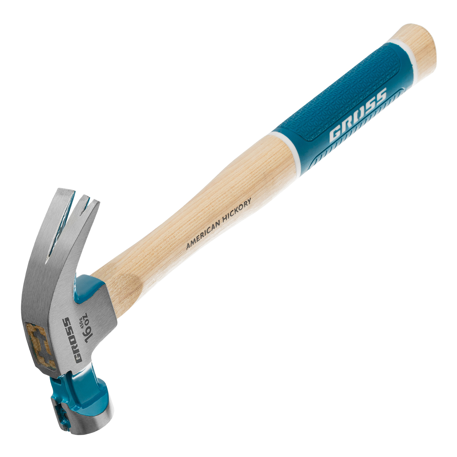 Молоток-гвоздодер,450 г, угол 45, магнит, обрезиненная рукоятка AMERICAN HICKORY