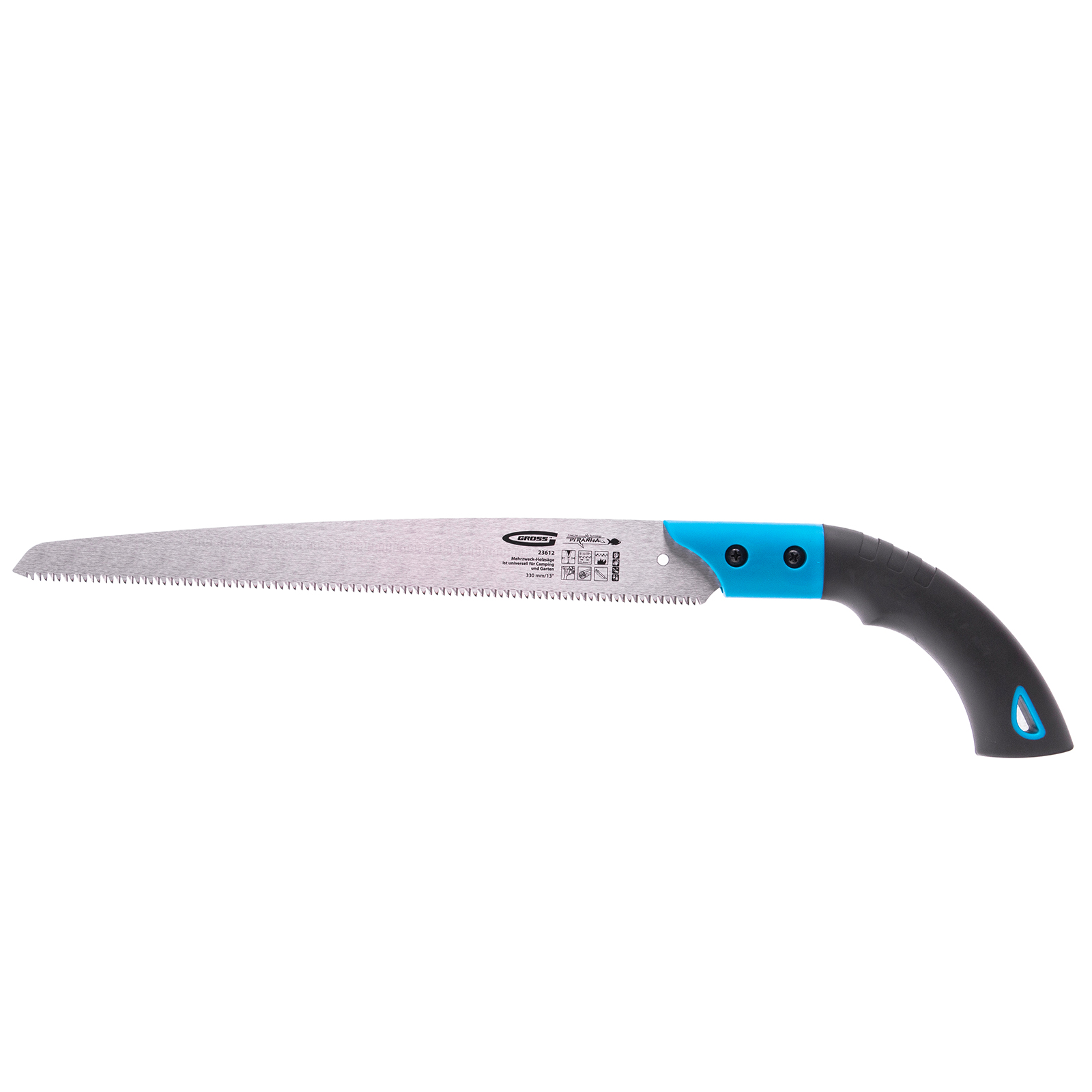 Пила по дер. PIRANHA,универс. для кэмп. и сада,330 мм,9-10TPI,зуб3D,кал.зуб,2-ком.рук.,пенал