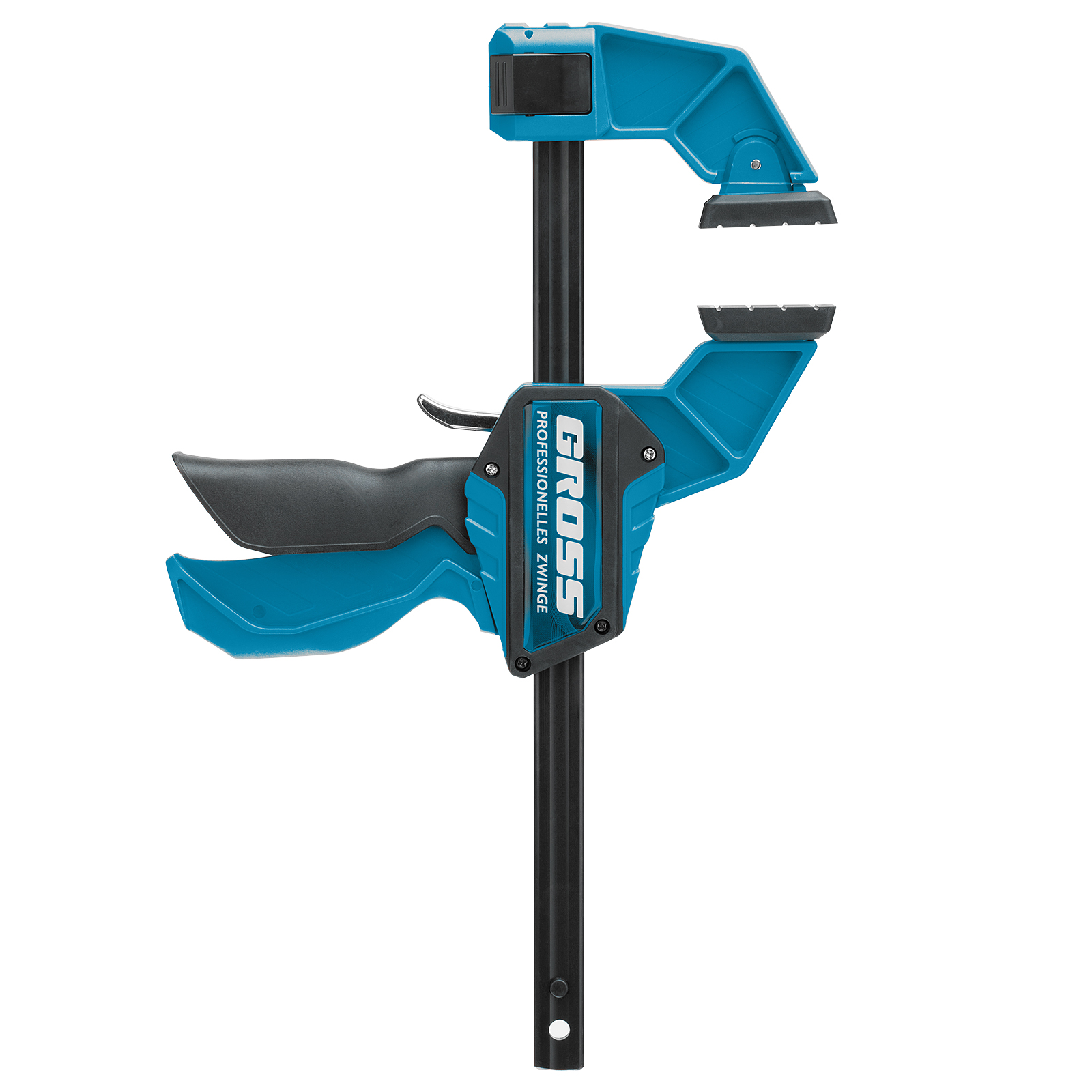 Струбцина реечная,быстрозажимная,пистолетного типа,пошаг.механизм,пластиковый корпус,150мм