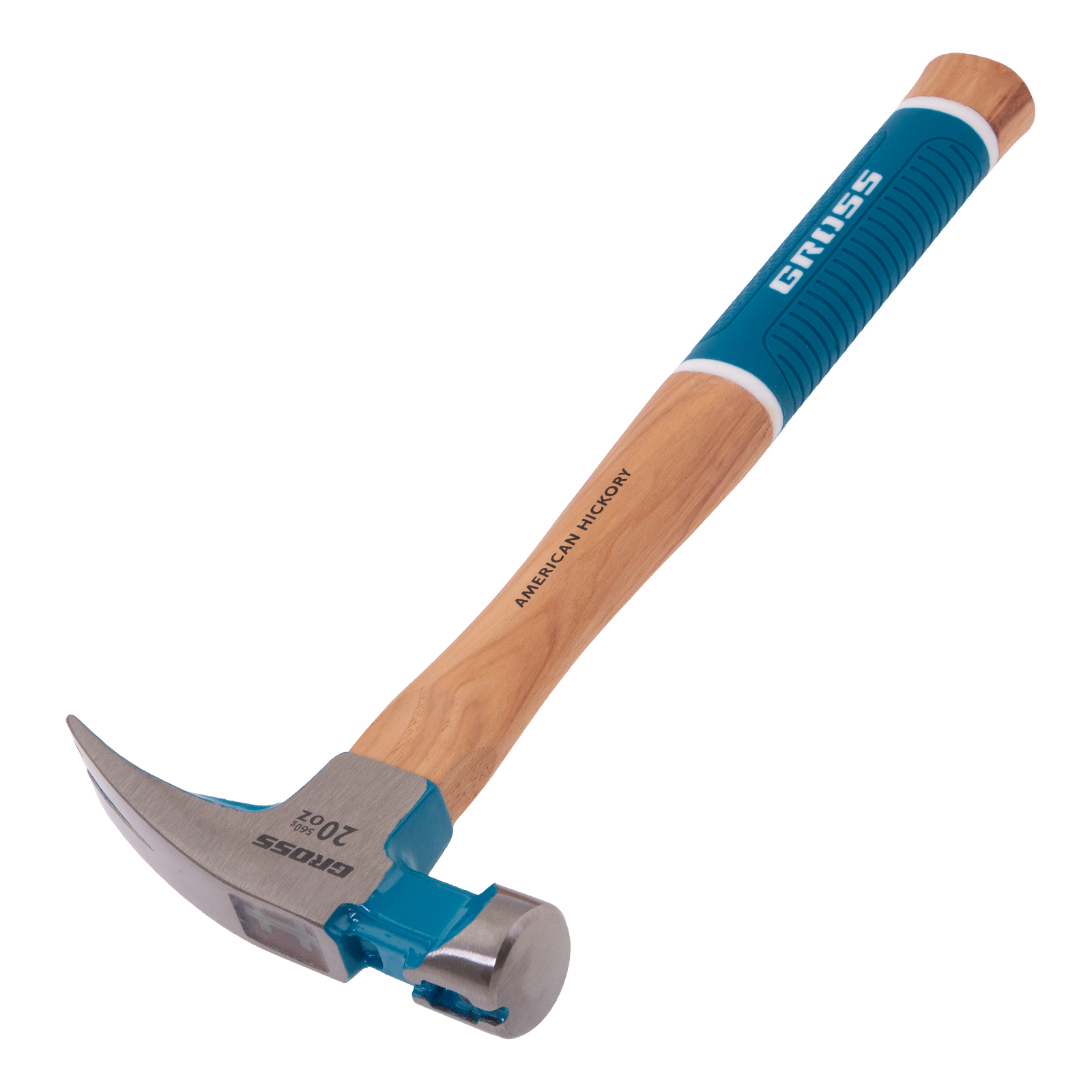 Молоток-гвоздодер,560 г, угол 75, магнит, обрезиненная рукоятка AMERICAN HICKORY