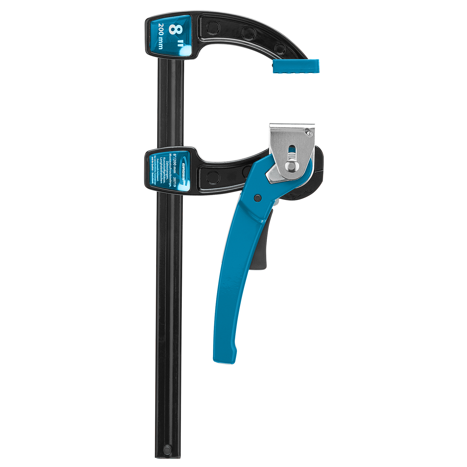 Струбцина реечная быстрозажимная,металлический корпус,рычажный храповый механизм, 8'/200 мм