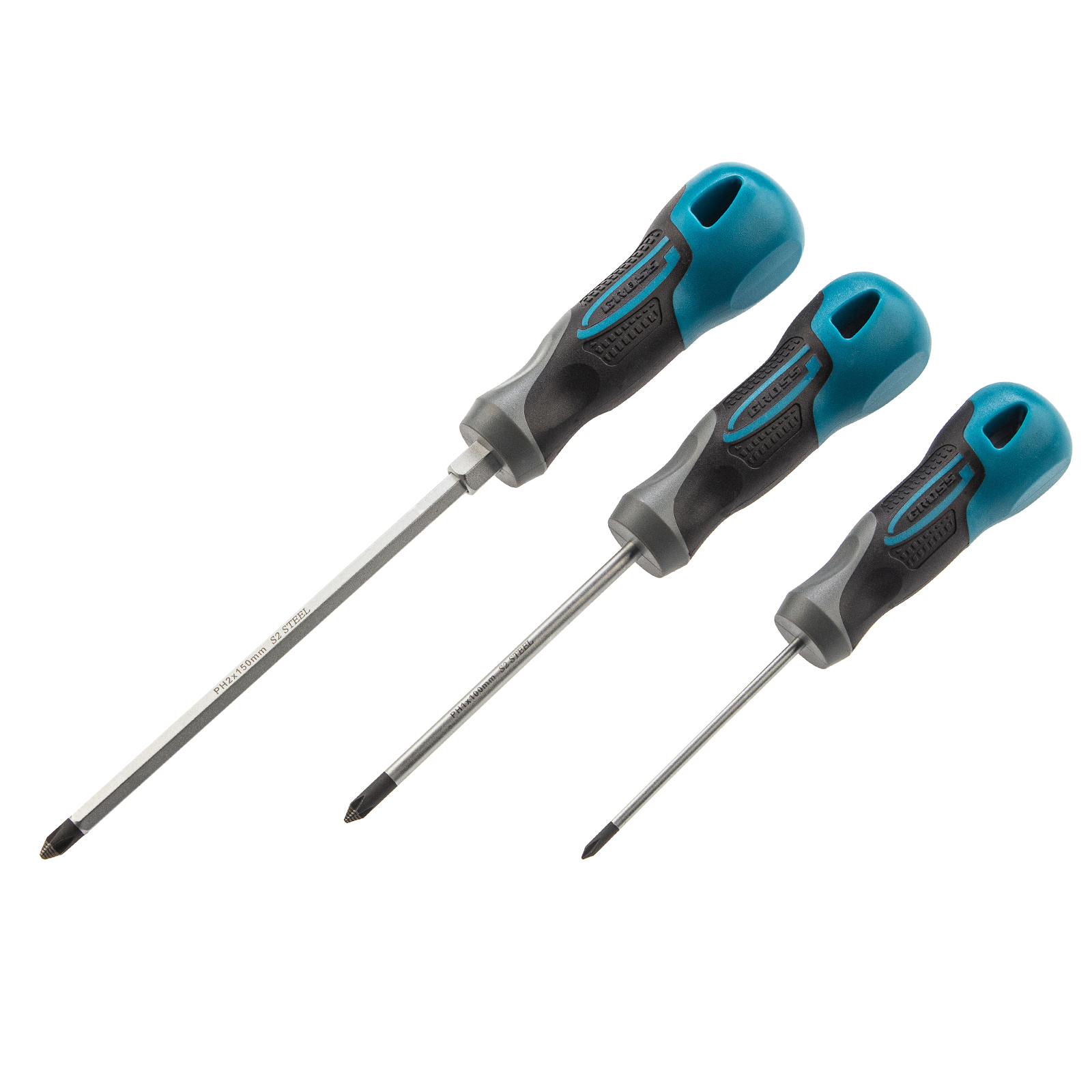 Набор отвёрток, 3 шт., PH, S2, 3к рукоятка