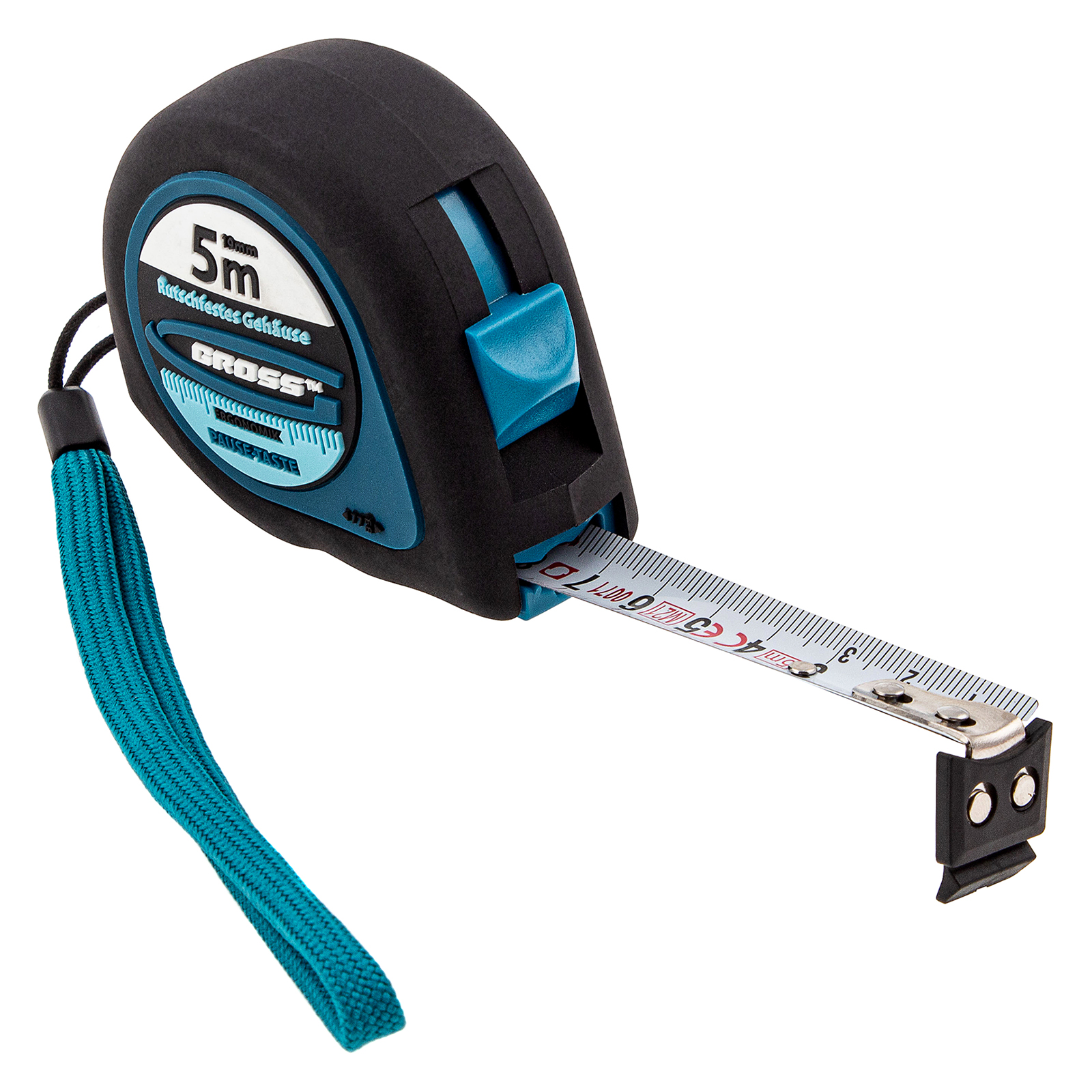 Рулетка 'Ergonomisch', 5 м x 19 мм, магнитный обрезиненный зацеп