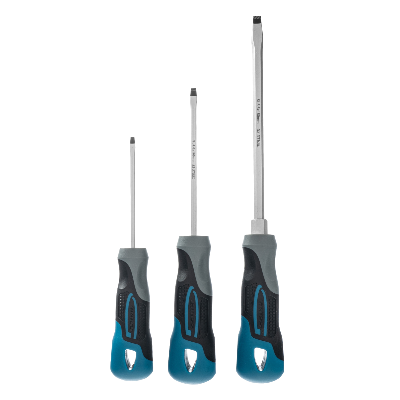 Набор отвёрток, 3 шт., SL, S2, 3к рукоятка