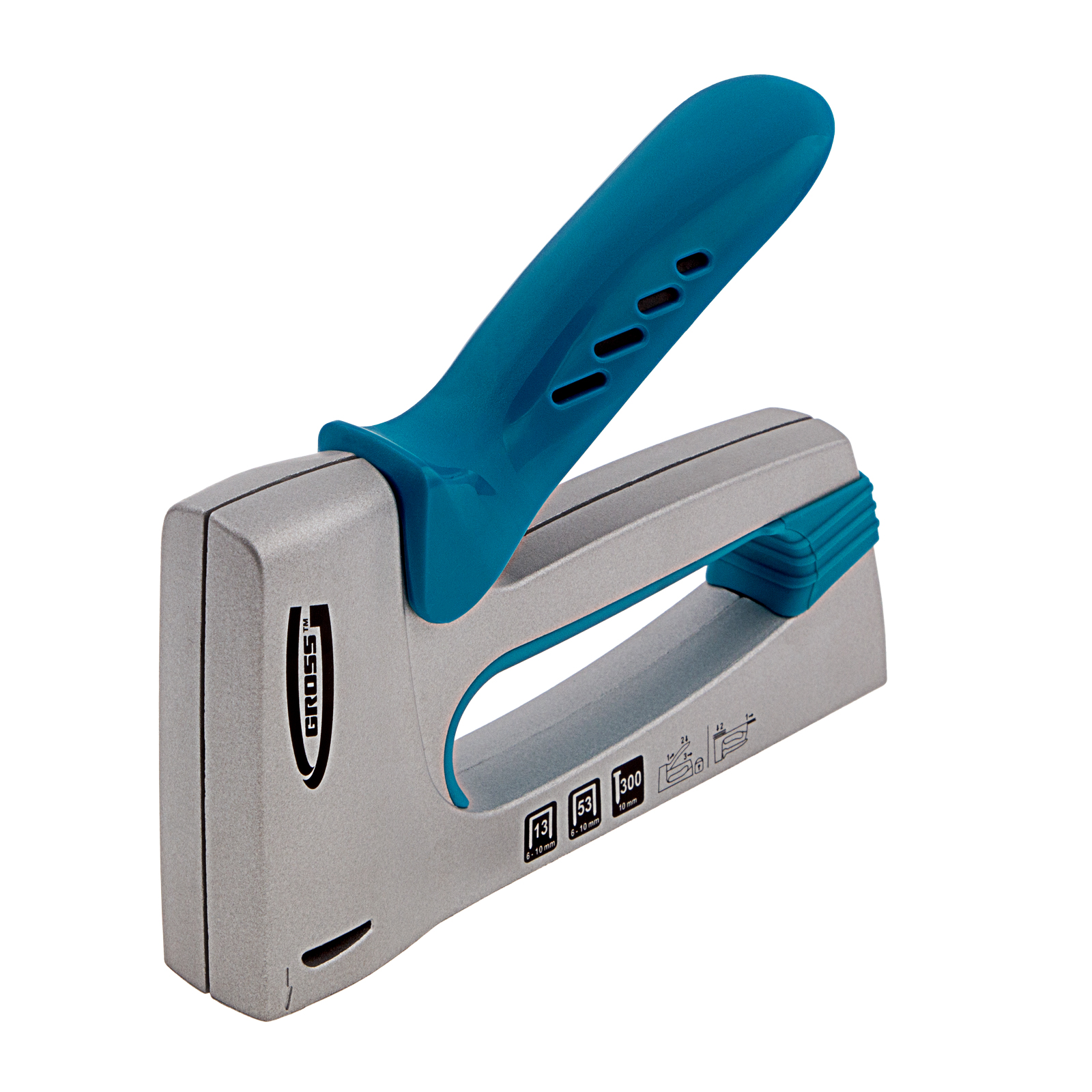Степлер мебельный, алюминиевый корпус, тип скобы 13, 53, 300, 6-10 мм