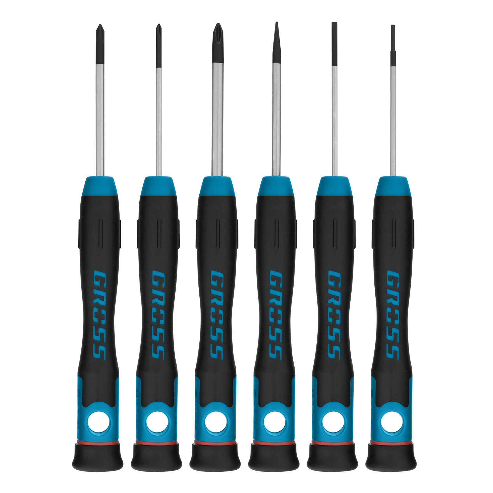 Набор отверток для точной механики, 6 шт., PH + SL, CrMo, 2к рукоятка