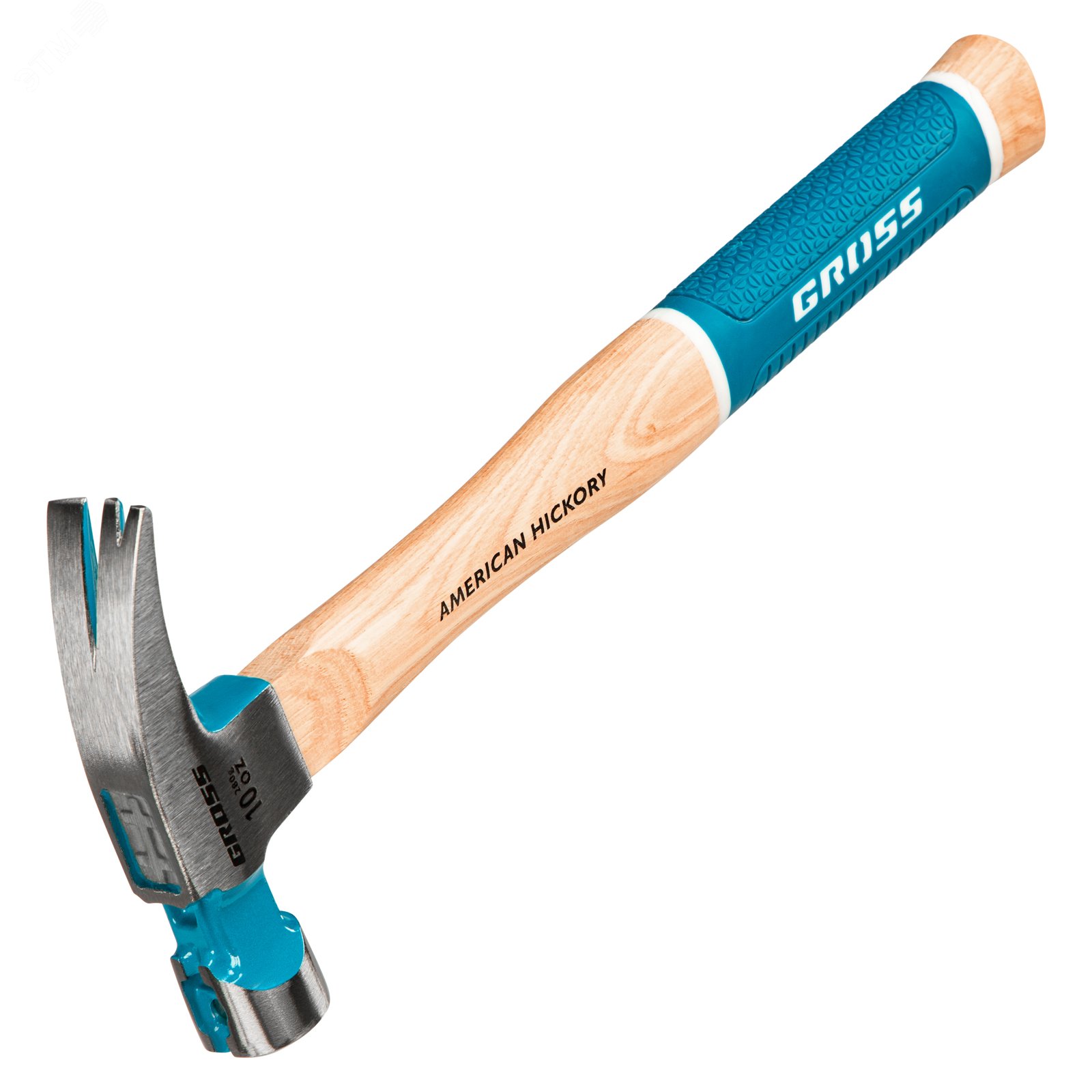 Изображение товара Молоток-гвоздодер,280 г, угол 75, магнит, обрезиненная рукоятка AMERICAN HICKORY (шт)