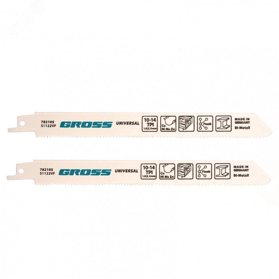 Изображение товара Полотна универсальные для сабельной пилы 4431 VP - S1122VF, 180 x 1,8-2,5 мм, 2 шт (шт)