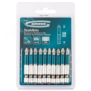 Набор бит PH2х50, сталь S2, 10 шт. - фото 2