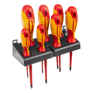 Набор отверток диэлектрических до 1000 В + тестер, 8 шт., PH + SL, CrMo, 2к рукоятка - фото 2