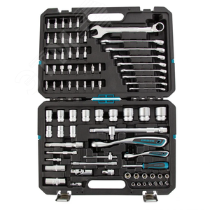 Набор инструментов, 1/4 , 1/2 , CrV, 120 зубьев, 82 предмета - фото 3