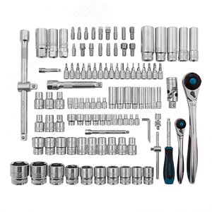 Набор инструментов, 1/4, 1/2, CrV, 120 зубьев, 109 предметов - фото 3