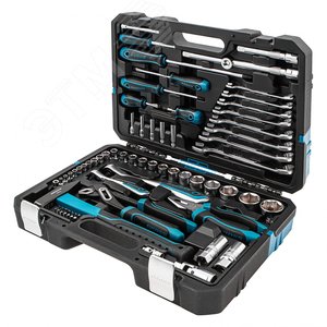 Набор инструментов, 1/4, 1/2, CrV, 120 зубьев, 76 предметов - фото 1