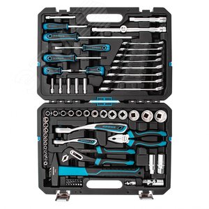 Набор инструментов, 1/4, 1/2, CrV, 120 зубьев, 76 предметов - фото 2