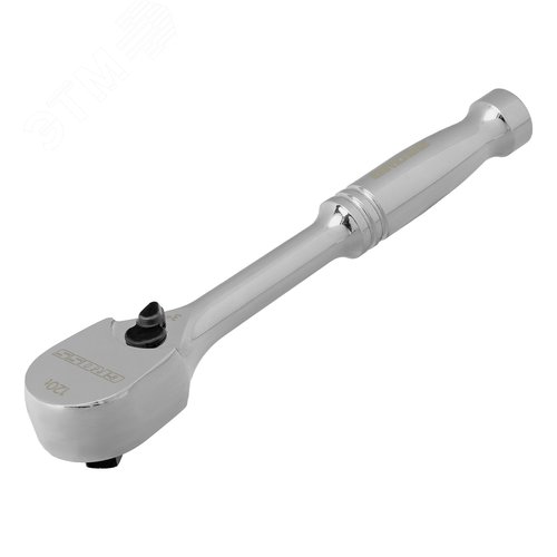 Ключ-трещотка 1/4', CrV, 120 зубьев, цельнометаллический, хром - фото 1