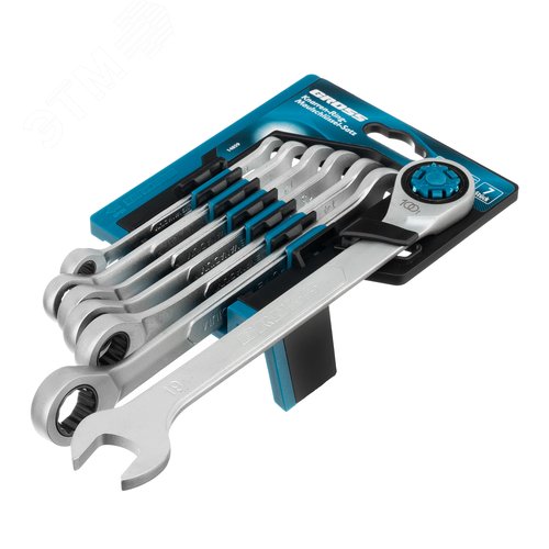 Набор ключей комбинированных трещоточных, СRV, 7 шт., 8- 19мм - фото 1