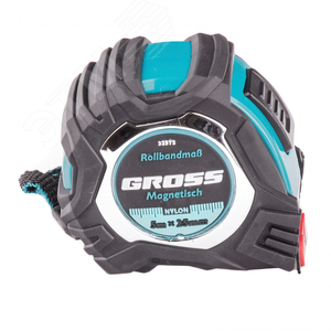 Рулетка Magnetisch, 5м х 25мм, обрезин. корпус,автоматич. фиксация, нейлон. покр.,магн.зацеп - фото 2
