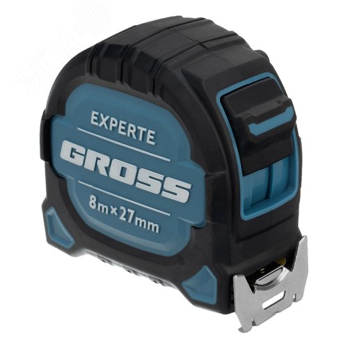 Рулетка Experte, 8 м x 27 мм, двухкомпон. корпус, магнит, двухстор. разметка, нейлон - фото 1