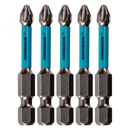 Изображение товара Набор бит торсионных PH2x50 мм, для ударных шуруповертов, 5 шт. (шт)