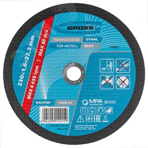 Круг отрезной по металлу, 230x1,6x22,2 мм, WA46TBF - фото 1