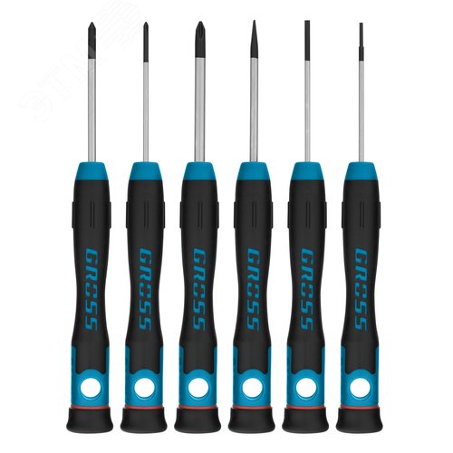 Изображение товара Набор отверток для точной механики, 6 шт., PH + SL, CrMo, 2к рукоятка (шт)