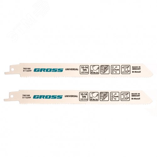 Изображение товара Полотна универсальные для сабельной пилы 4431 VP - S1122VF, 180 x 1,8-2,5 мм, 2 шт (шт)