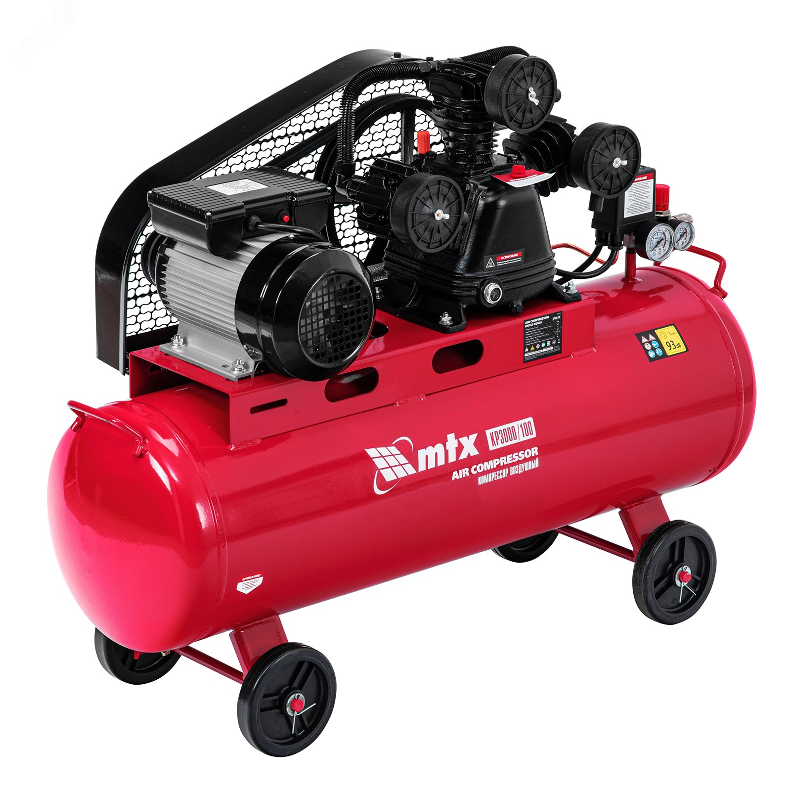 Изображение товара Компрессор воздушный ременной привод КР3000/100 3,0 кВт 100 литров 510 л/мин