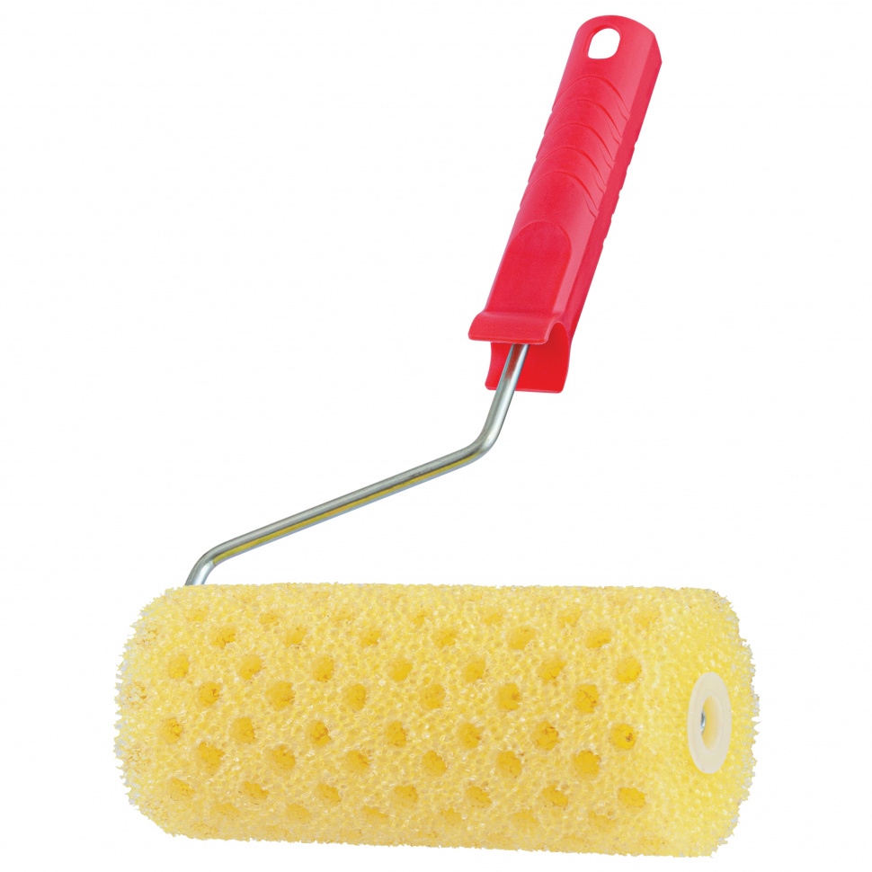 Валик 'СТРУКТУРНЫЙ' поролоновый с ручкой, 'горошек', 180 мм, D - 80 мм, D ручки - 6 мм