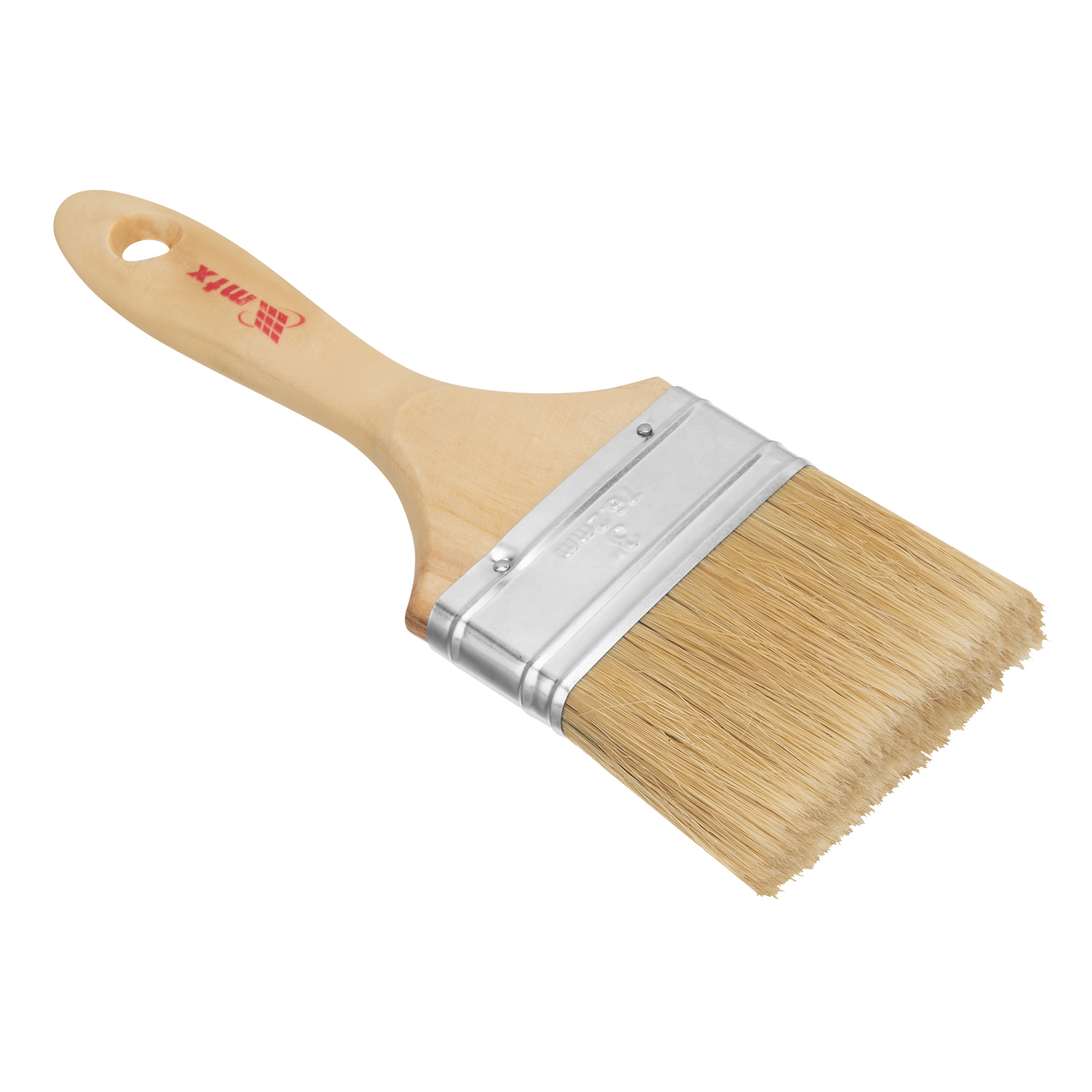 Кисть плоская 'Евро'  3', натуральная щетина, деревянная ручка